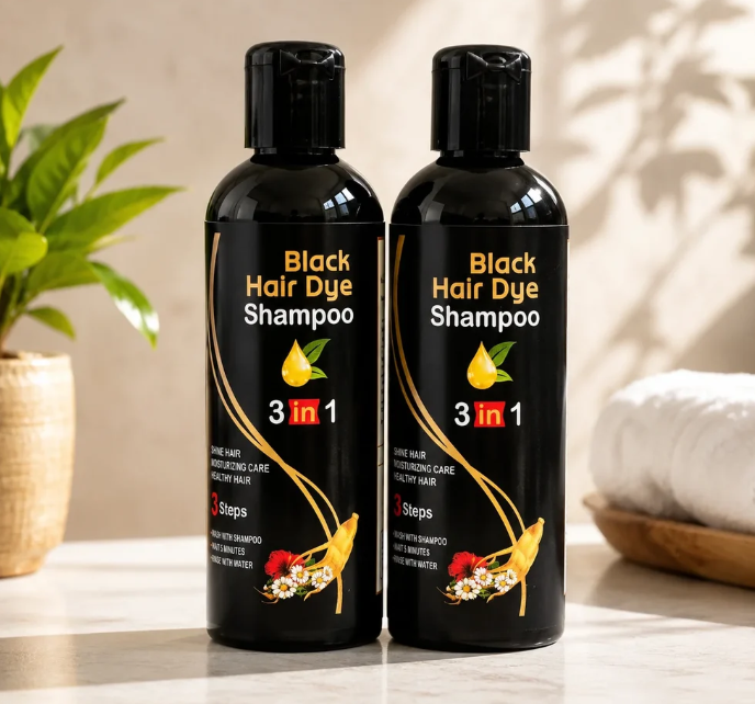 3-in-1 Black Hair Dye Shampoo – Hair Colour Shampoo for Men & Women (100ml) - New Packaging
